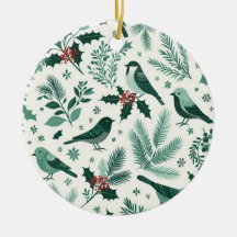 Fåglar och grenar julmotiv