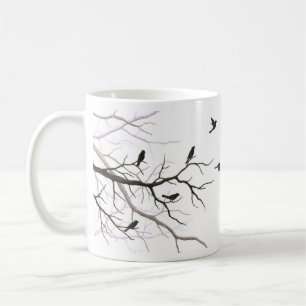 Fåglar och grenmugg kaffemugg