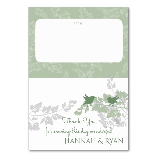 Fåglar och Grönt av träd Bordsnummer (Framsidan)