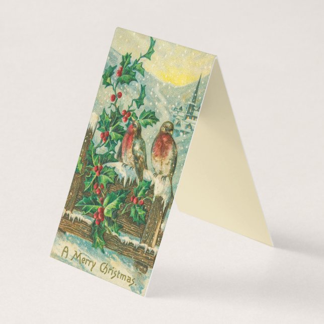 Fåglar och Holly Berries God jul Card Kort (Framsida)