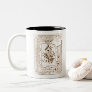 Fåglar och House Shabby chic Två-Tonad Mugg