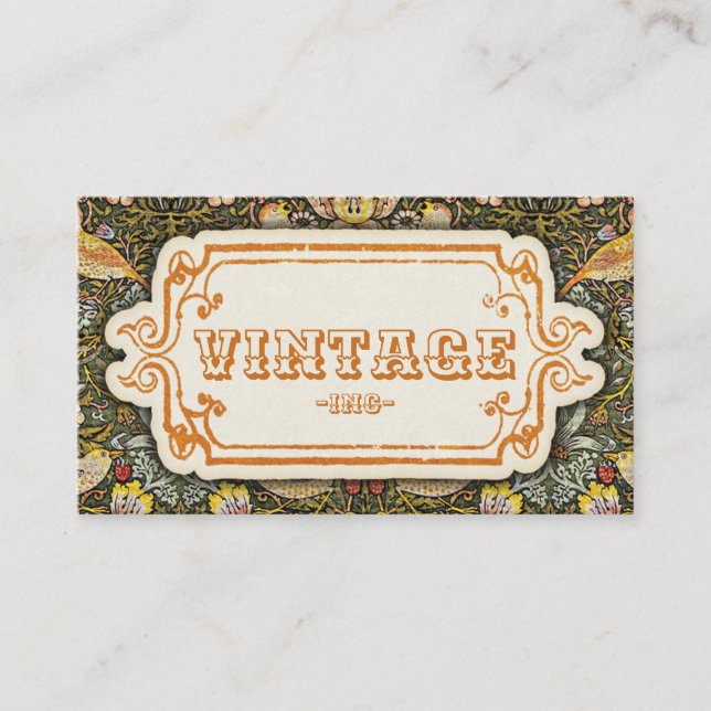 Fåglar och jordgubbar avsedda för prydnadsdjur visitkort (Framsida)