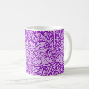 Fåglar och kaniner, lavender färg, kaffemugg