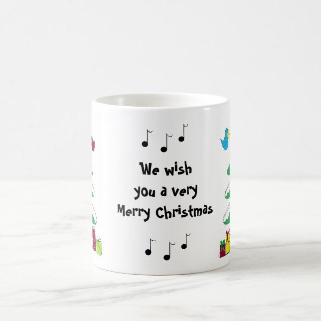 Fåglar och Musik noter julscen Kaffemugg (Center)