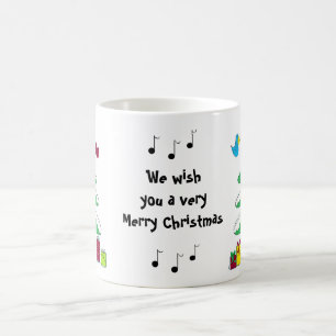 Fåglar och musiknoter Julscene Kaffemugg