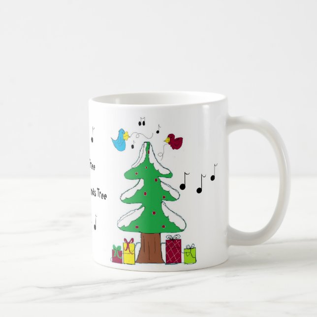 Fåglar och musiknoter kaffemugg (Höger)