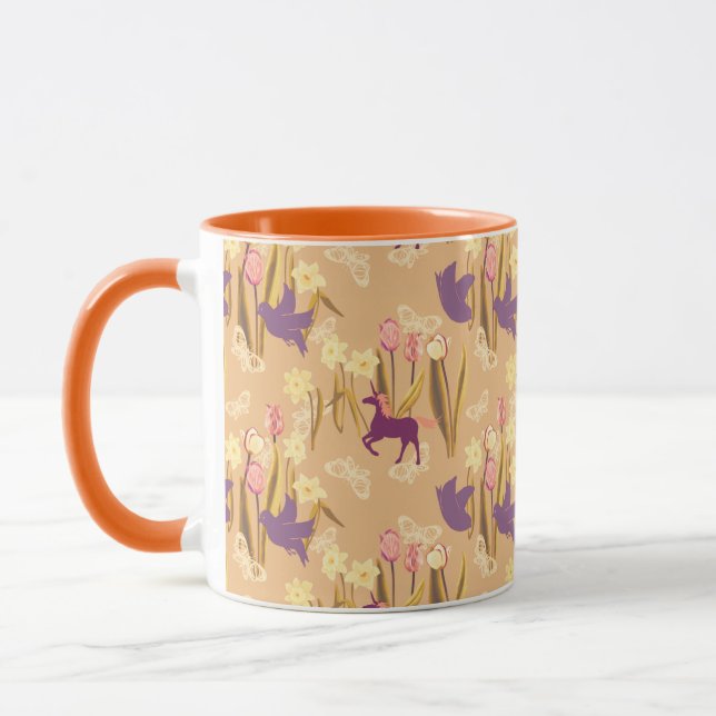 Fåglar och universitet på Vår Meadow Mugg (Vänster)