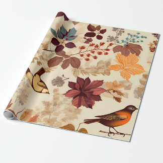 Fåglar och växt presentpapper