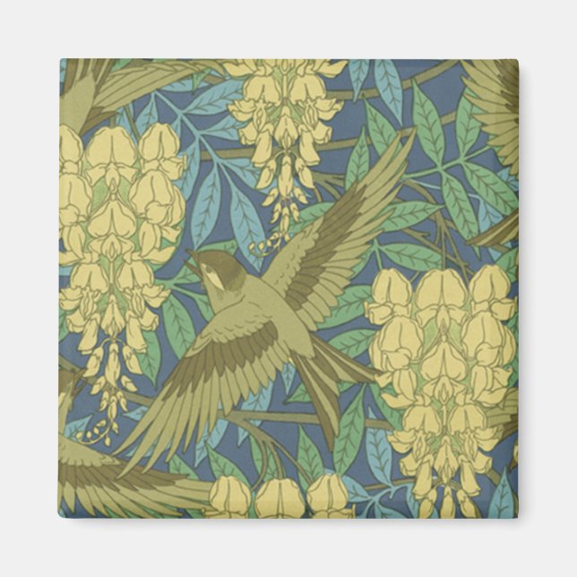 Fåglar och Wisteria Magnet (Framsidan)