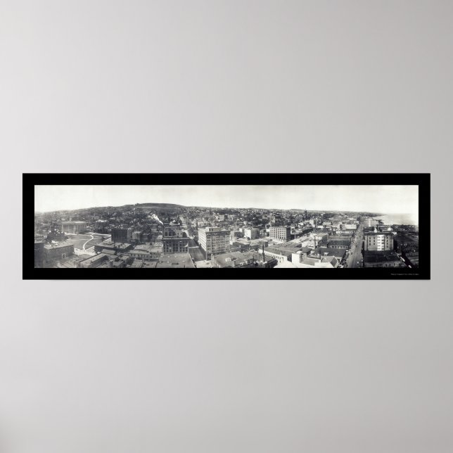 Fåglar-öga i Duluth MN Photo 1914 Poster (Framsidan)