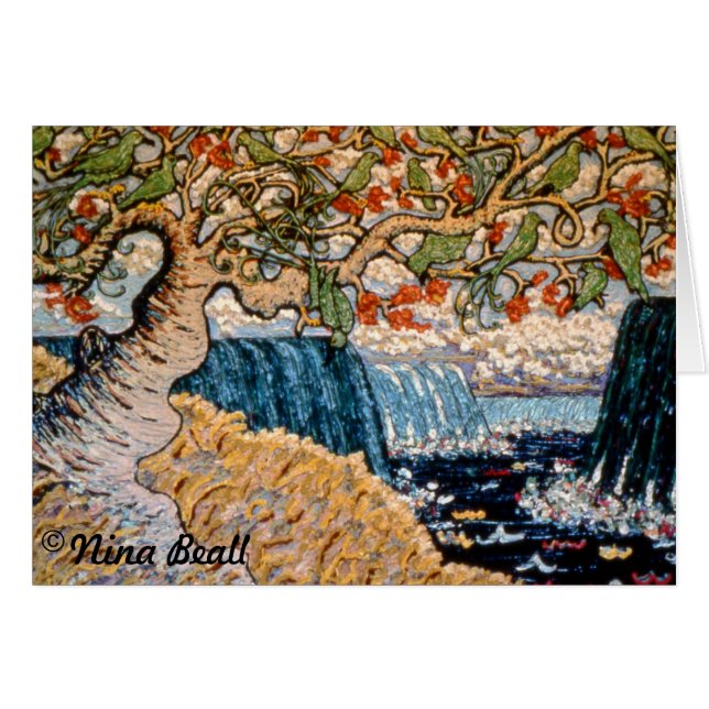 "Fåglar över Niagara Falls," vid Nina Beall OBS Kort (Framsidan Horizontal)