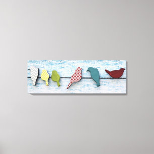 Fåglar på en binda 36" x 12", 1,5", canvastryck
