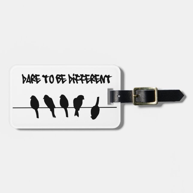 Fåglar på en binda - våga för att vara olikt bagagebricka (Horisontell Framsida)