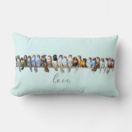 Fåglar på en bindafamilj lumbarkudde