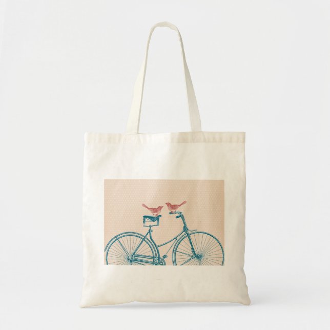Fåglar på en cykel tygkasse (Framsidan)