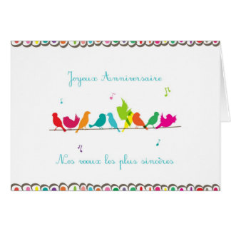 fåglar på en fodra hälsningskort