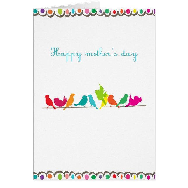 fåglar på en linje hälsningskort (Framsidan)