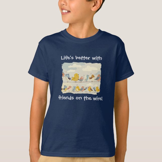 Fåglar På En Tråd T Shirt (Framsida)