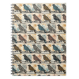 Fåglar på en tråg anteckningsbok