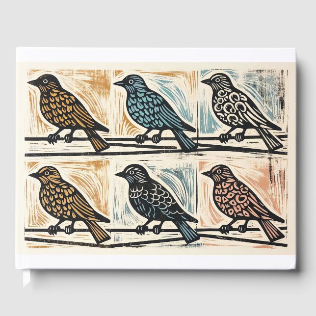 Fåglar på en tråg gästböcker (Framsida)