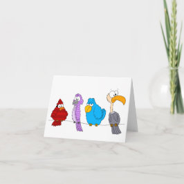 Fåglar på en trål kort