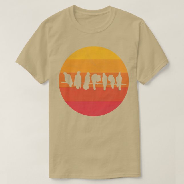 Fåglar på en trål t shirt (Design framsida)