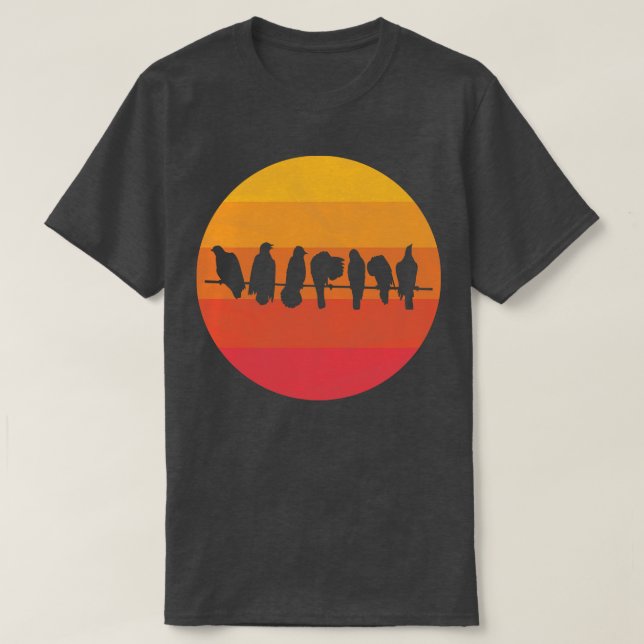 Fåglar på en trål t shirt (Design framsida)