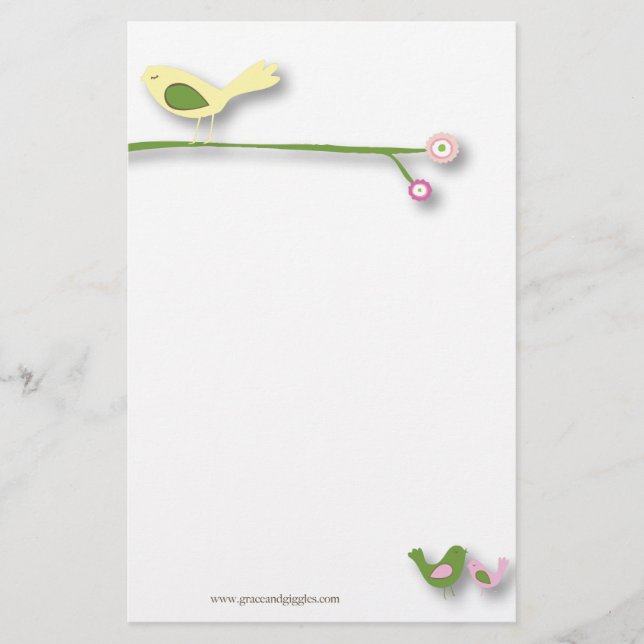 fåglar på en whim brevpapper (Framsida)