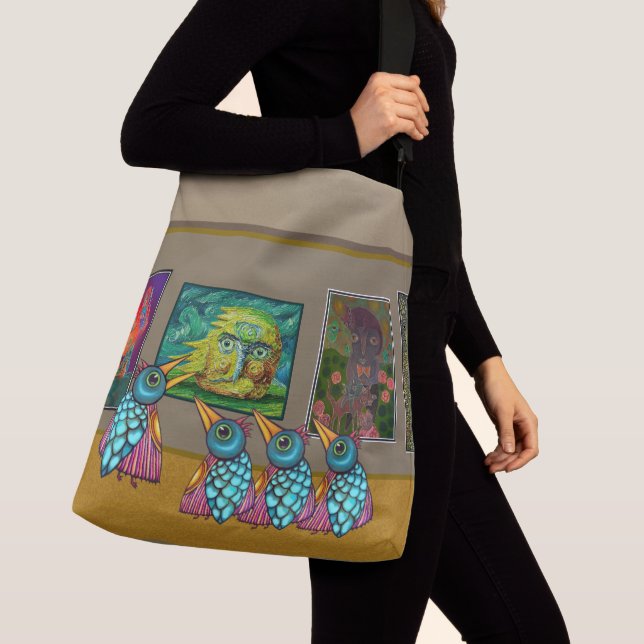 Fåglar på galleriet axelväska (Närbild)