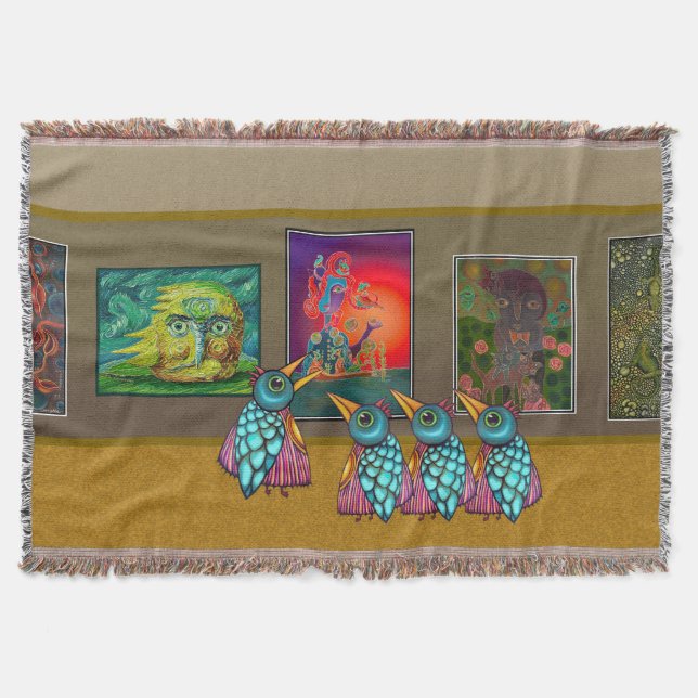 Fåglar på galleriet filt (Framsidan)