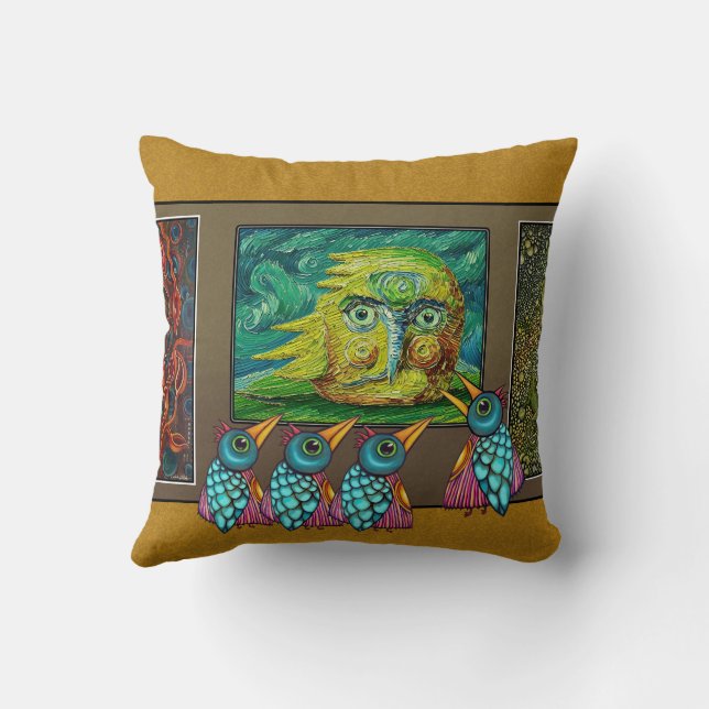 Fåglar på galleriet kudde (Baksida)