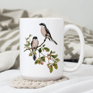 Fåglar på Gren Red Berries fina konsfärger Kaffemugg
