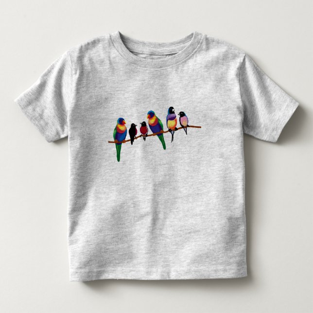 Fåglar på gren tee shirt (Framsida)