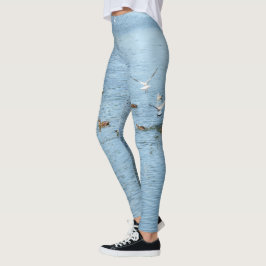 Fåglar på sommarfloden leggings