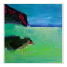 Fåglar på stranden poster 20 x 20 glansigt