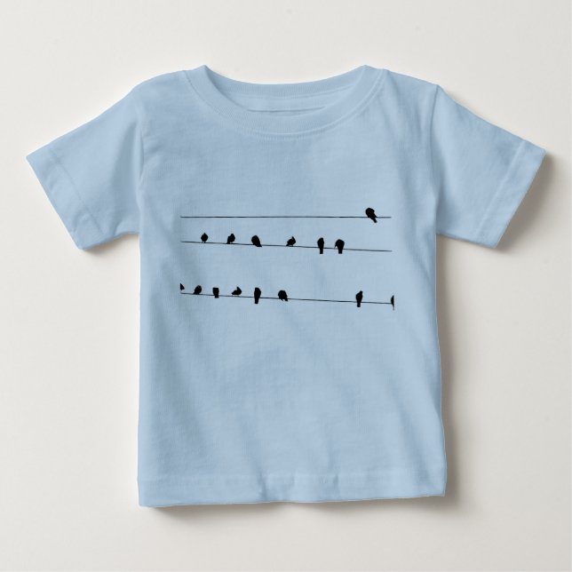 fåglar på tråd baby romer tee shirt (Framsida)