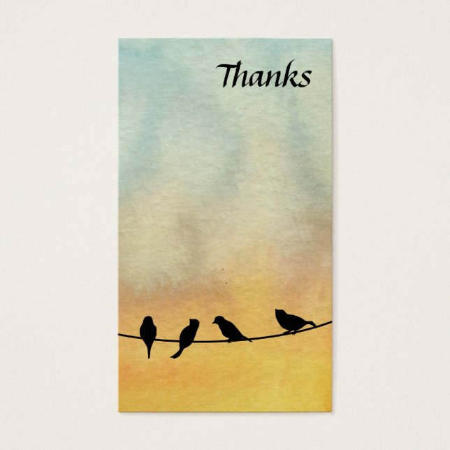 Fåglar på tråd visitkort (Framsidan)