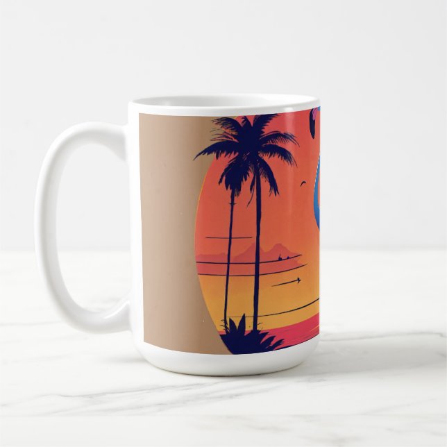 Fåglar på tråden – Tecknad flock T-shirt Kaffemugg (Vänster)
