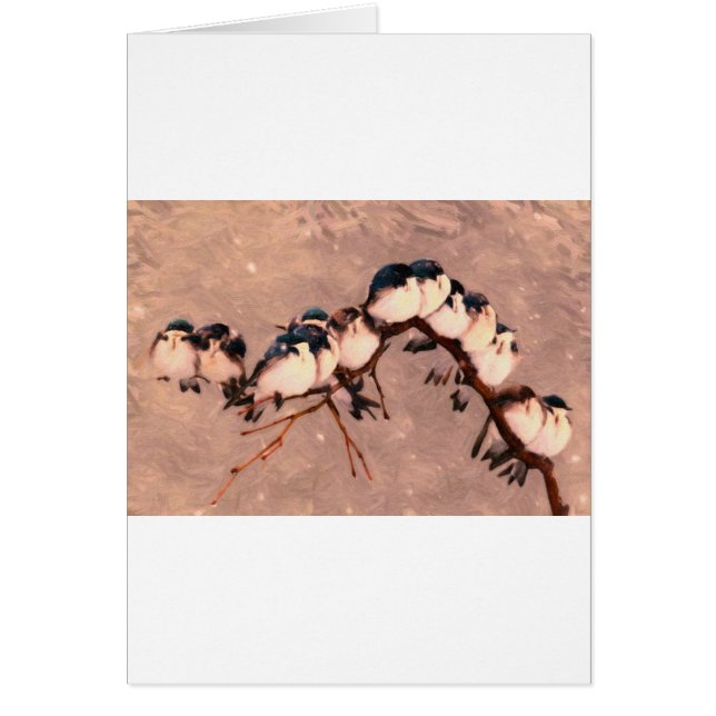 fåglar på vintern hälsningskort (Framsidan)