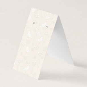 Fåglar på Visningen Cream Tält Fold Earring Cards Visitkort