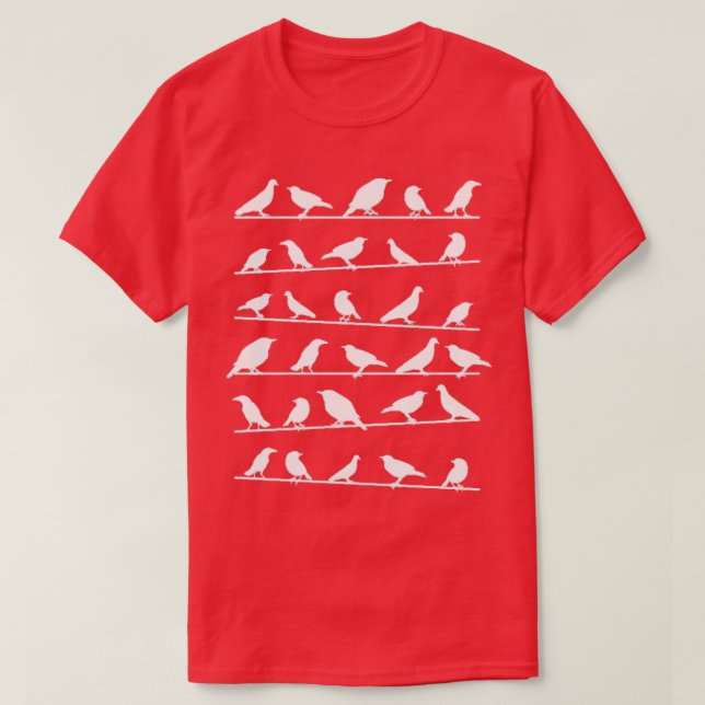 Fåglar på Wires Bird Watching Bird Keeper Pet Gift T Shirt (Design framsida)