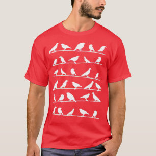 Fåglar på Wires Bird Watching Bird Keeper Pet Gift T Shirt