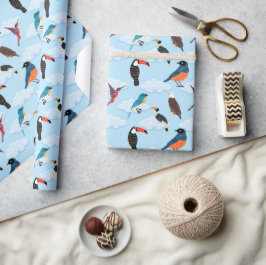 Fåglar Pappra Presentpapper