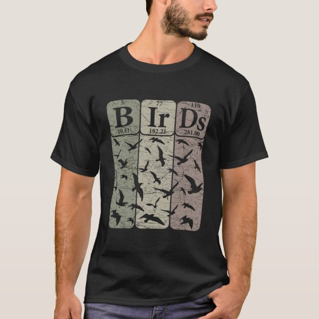 Fåglar Periodiska Systemet Elets Fågelskådning Orn T Shirt (Framsida)