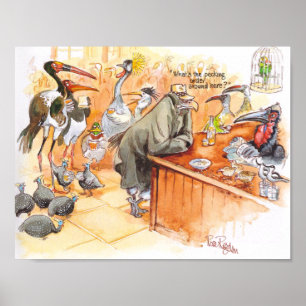 Fåglar pub poster