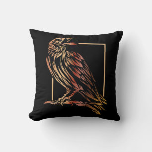 Fåglar - Reversibel Måne och Black Raven Pillow Kudde