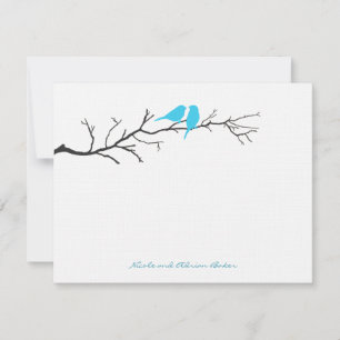 Fåglar Silhouettes Tack Cards - Turkos - Anteckningskort