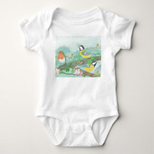 Fåglar sjunger på en blommande träd gren t shirt