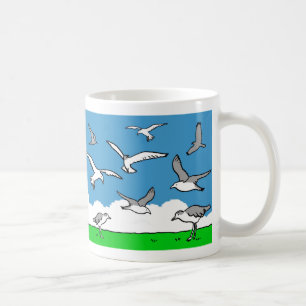 Fåglar som flyger högt kaffemugg
