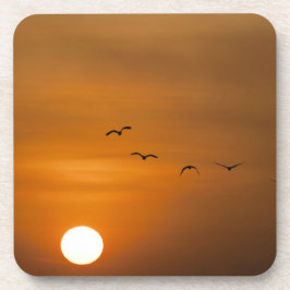 Fåglar som flyger i solnedgång underlägg